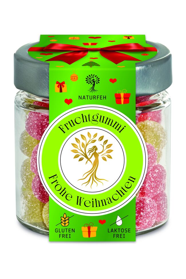 Naturfeh Geschenkglas Frohe Weihnachten