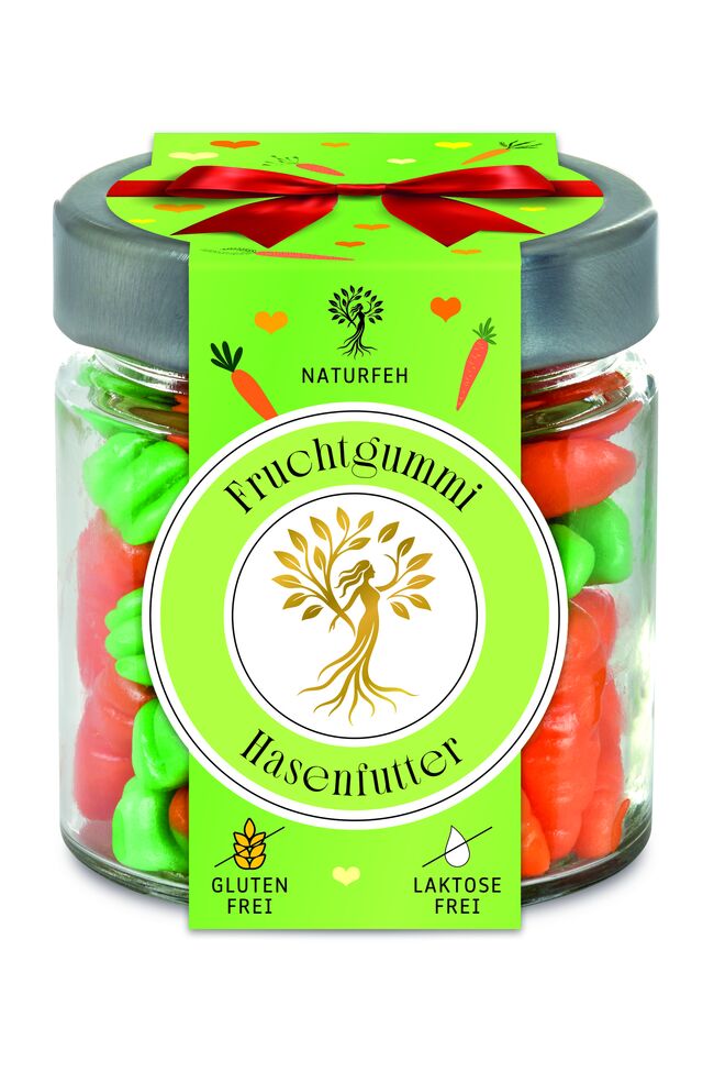 Naturfeh Geschenkglas Hasenfutter